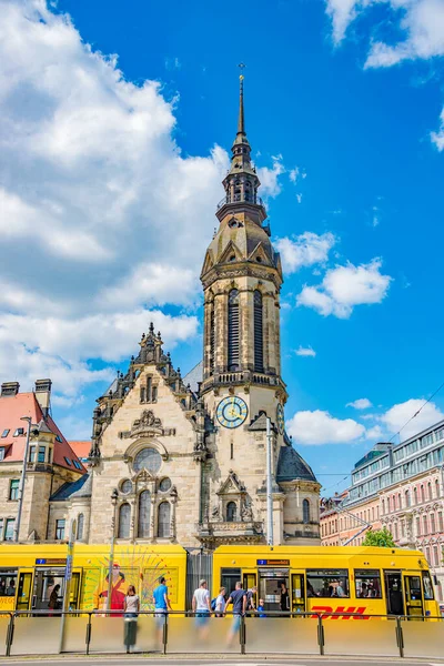 Paesaggio Urbano Del Centro Storico Lipsia Estate Giorno Sole Germania — Foto Stock