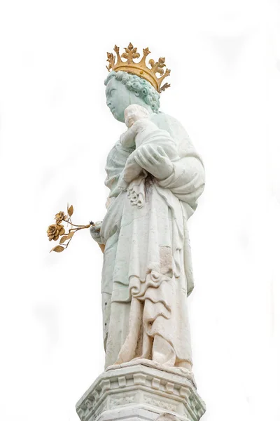 Antigua Escultura Envejecida Hermosa Veneciana Noble Renacimiento Mujer Con Niño —  Fotos de Stock