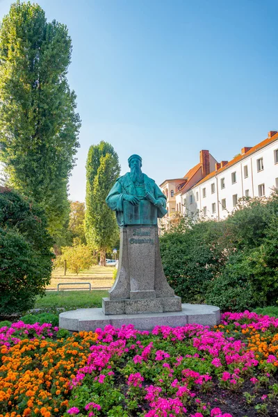 Monument Johann Gutenberg German Inventor Who Developed Mechanical Type Printing — Stock Photo, Image