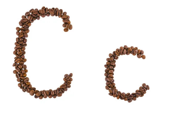 Кофе Буква Алфавита Белом Буква — стоковое фото