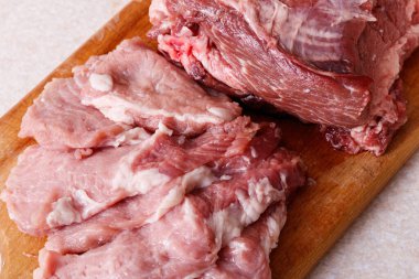 Masadaki çiğ eti kapat..