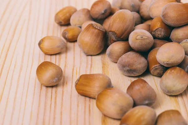 Een Stapel Noten Hazelnoten Hele Noten Corylus Avellana Macro Foto — Stockfoto