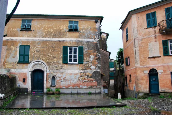 Basiliek Van Fieschi Het Dorpje Van San Salvatore Cogorno Genova — Stockfoto