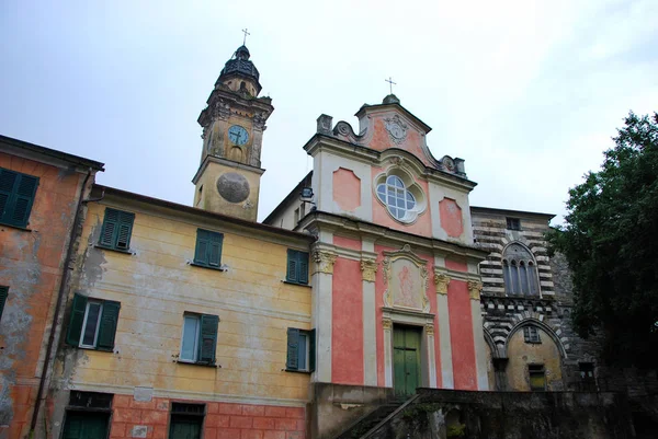 Basilica Fieschi Village San Salvatore Cogorno Genova Liguria Italy June — Stock Photo, Image