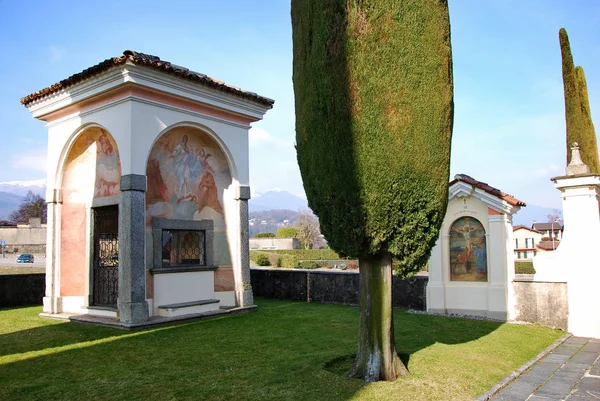 Kapell Crucis Kyrkan Sant Abbondio Falsterbo Collina Oro Kantonen Ticino — Stockfoto