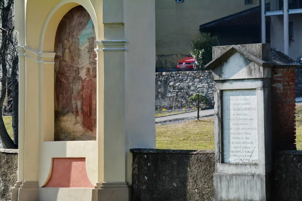 Kościół Sant Abbondio Crucis Gentilino Collina Oro Canton Ticino Szwajcaria — Zdjęcie stockowe