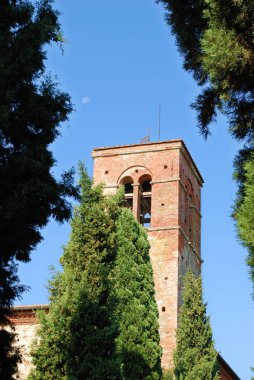 Pienza, Siena, Toskana / İtalya - 10 Eylül 2009: eski manastır Sant'Anna Camprena içinde.