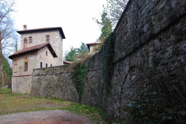 Vertemate - eski Abbey Vertemate con Minoprio, Como, Lombardiya, İtalya, 18 Mart 2017