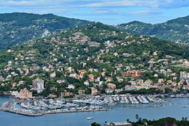 Rapallo şehir Zoagli, Genova, Liguria, İtalya, 14 Haziran 2018, Sant'Ambrogio üzerinden.