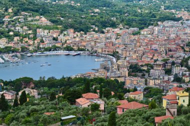 Rapallo şehir Zoagli, Genova, Liguria, İtalya, 14 Haziran 2018, Sant'Ambrogio üzerinden.