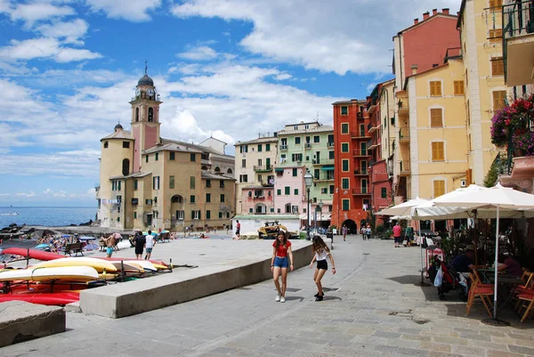 Uitzicht Stad Van Camogli Genova Liguria Italië Juni 2018 — Stockfoto