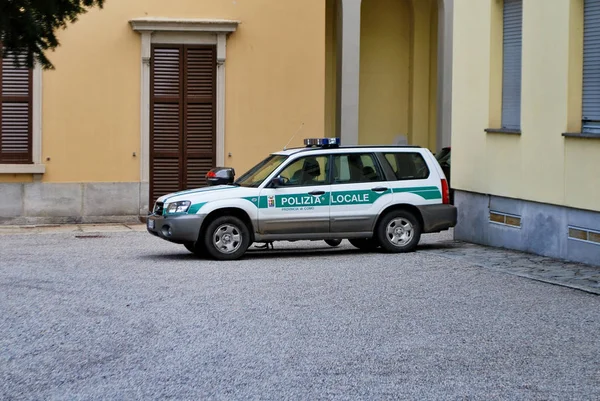 Araba Şehir Polis Como Lombardiya Talya Temmuz 2011 Stok Resim
