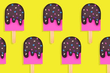 Eğlenceli renkli buzlu dondurma arkaplanı