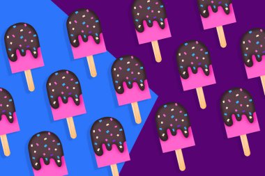 Eğlenceli renkli buzlu dondurma arkaplanı