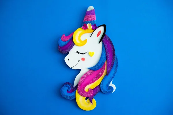 Unicorn over colorful background — Stock Photo, Image