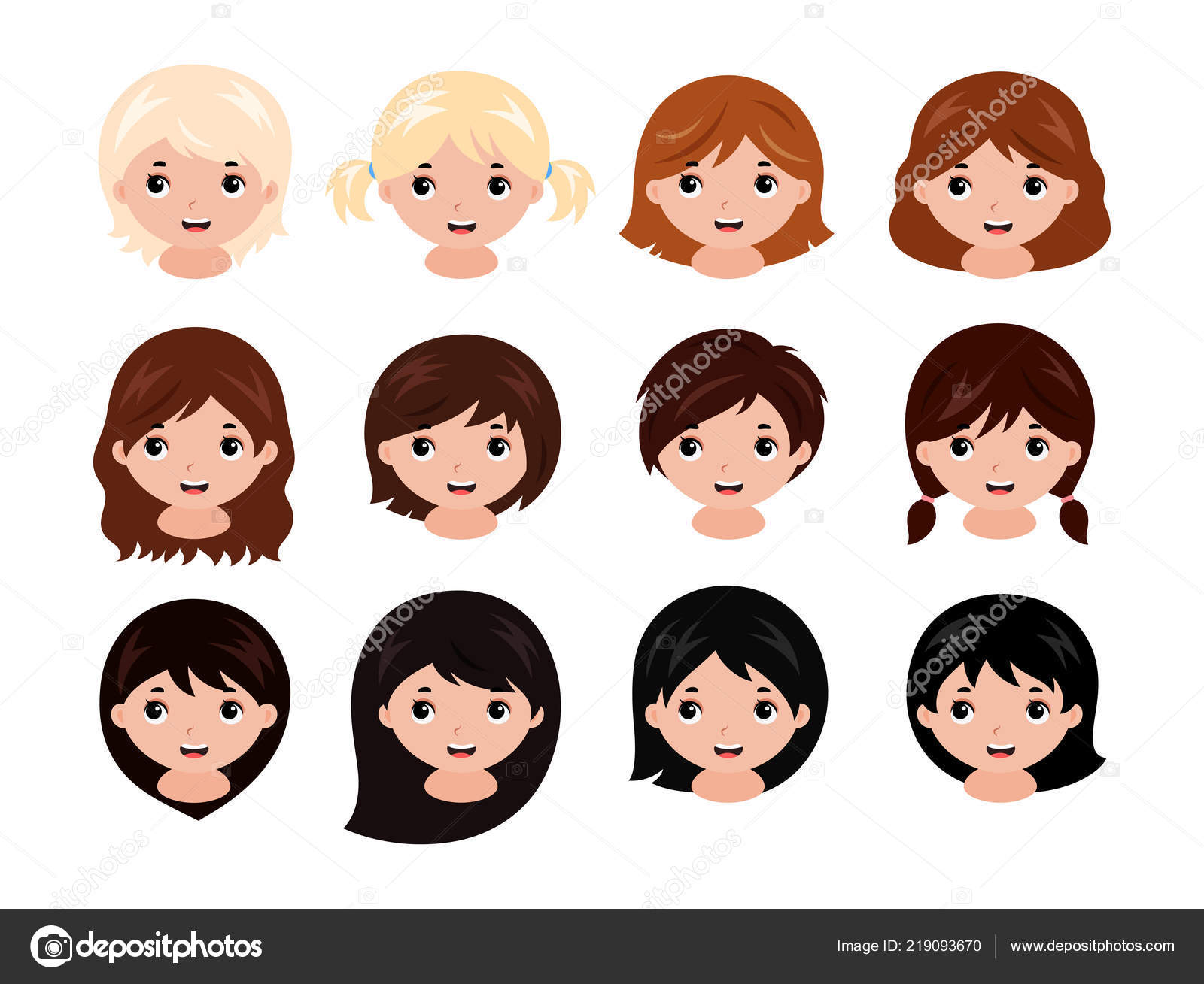 Cute Colored Hairstyles Cute Little Girls Head With Different