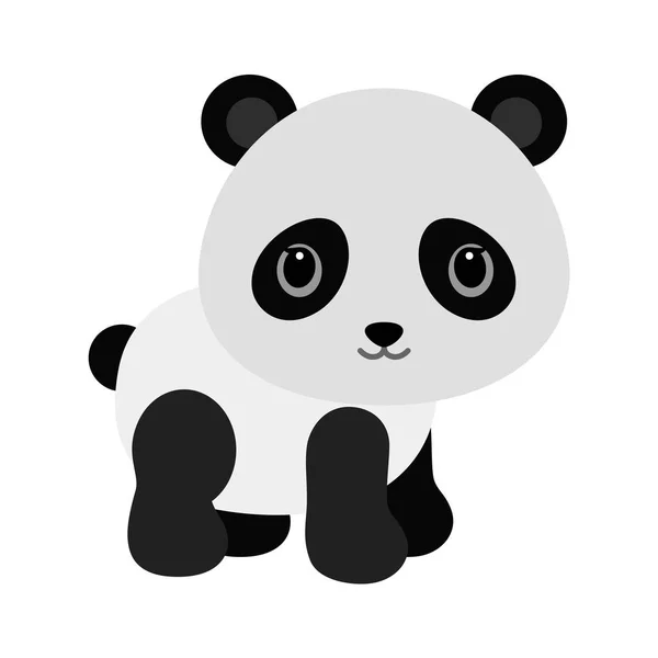 Adorable baby panda in flat style. — Stock Vector