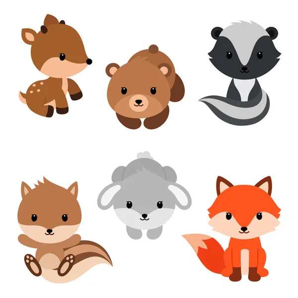Set di animali del bosco . — Vettoriale Stock