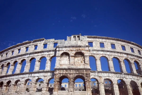 Les Vestiges Ancien Colisée Romain Pula Croatie — Photo