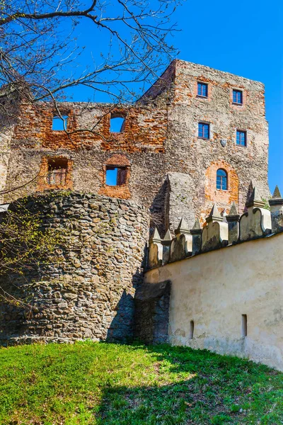 Zrujnowana ściana zamku Grodno budynku Zdjęcia Stockowe bez tantiem