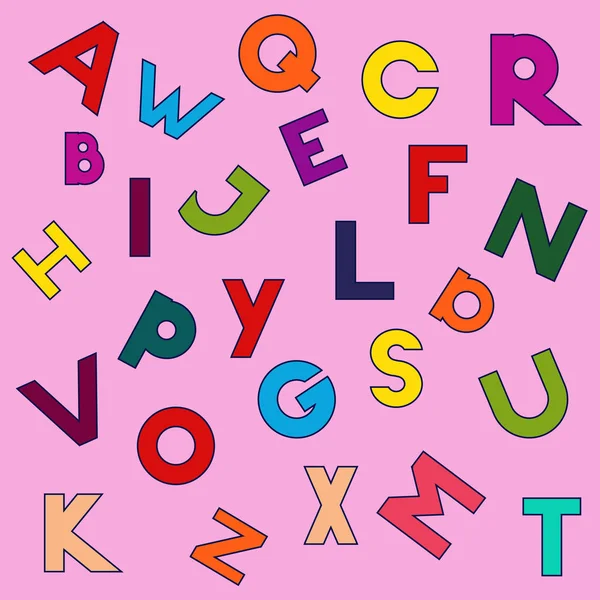 Renkte dikişsiz alfabe deseni