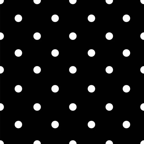 Siyah arka plan üzerinde beyaz noktalar ile vektör dikişsiz desen