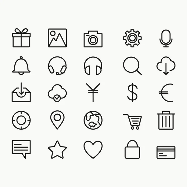 Beyaz arka planda vektör çizgisi simgeleri