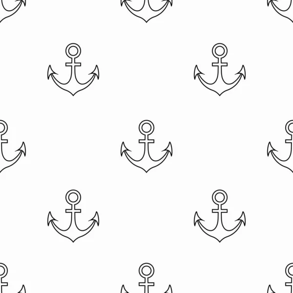 Beyaz arka planda vektör dikişsiz çapa deseni