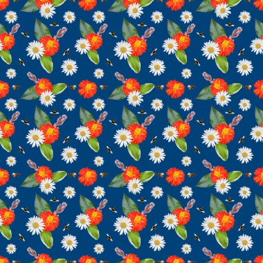 Çiçek hamamelis ayçiçeği gül desenli arka plan