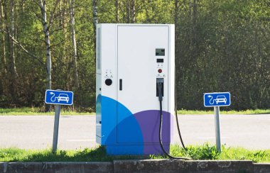 The electric charging station for electric cars. clipart