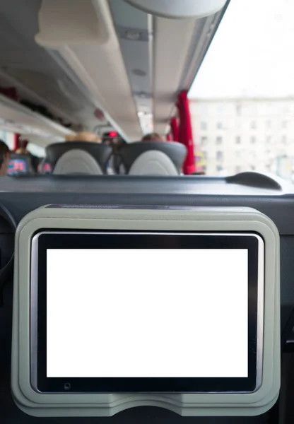 Tela Lcd Branco Ônibus Viagem — Fotografia de Stock