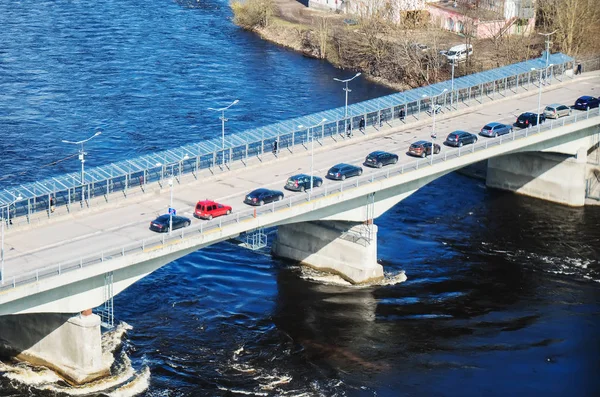 Puente Entre Ivangorod Narva Frontera Estonia Rusia —  Fotos de Stock