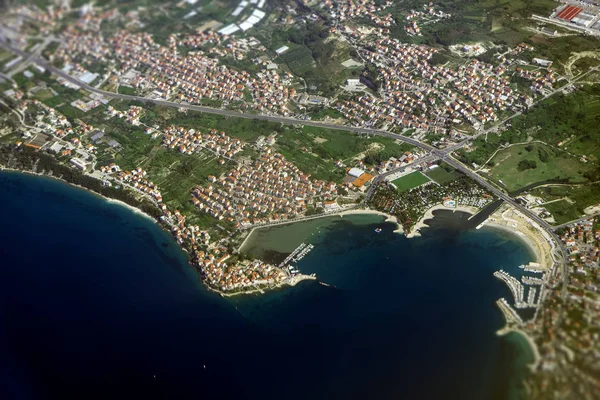 Vista Aérea Del Pueblo Stobrec Croacia — Foto de Stock