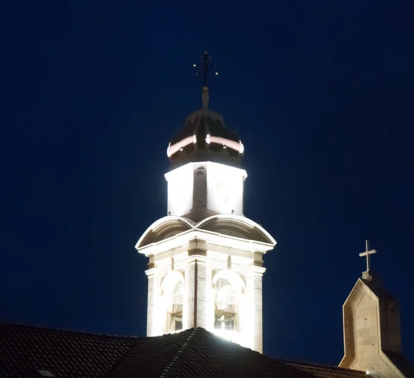 Vista Noturna Igreja Santa Cruz Split Croácia — Fotografia de Stock