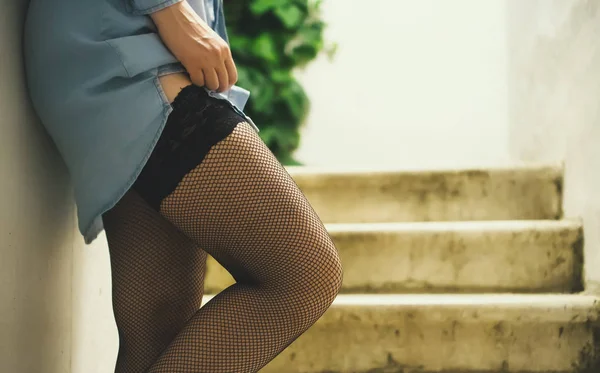 Prostituée Travaillant Dans Rue Nuit — Photo