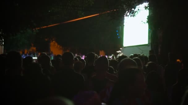 Fãs Futebol Fanzone Assistindo Futebol — Vídeo de Stock