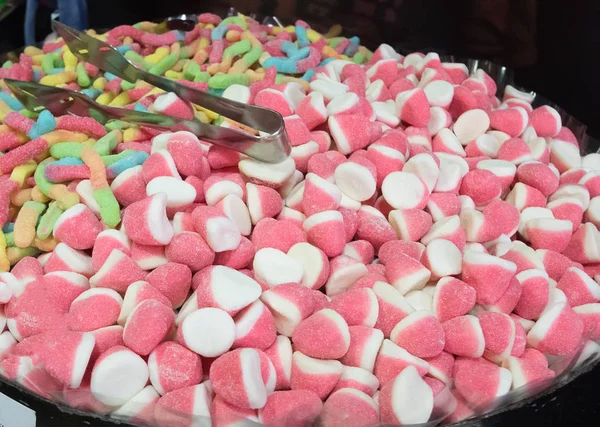 Colorful jelly candies in the shop.