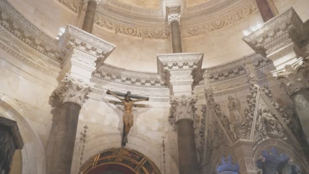 Split Kroatien 2018 Innenraum Der Kathedrale Des Heiligen Domnius — Stockvideo
