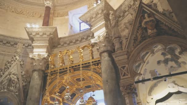 Split Croacia 2018 Dentro Catedral San Domnio — Vídeos de Stock