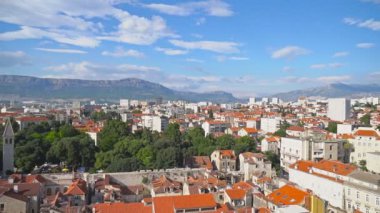 Split, Hırvatistan'ın eski şehir panoramik görünüm.