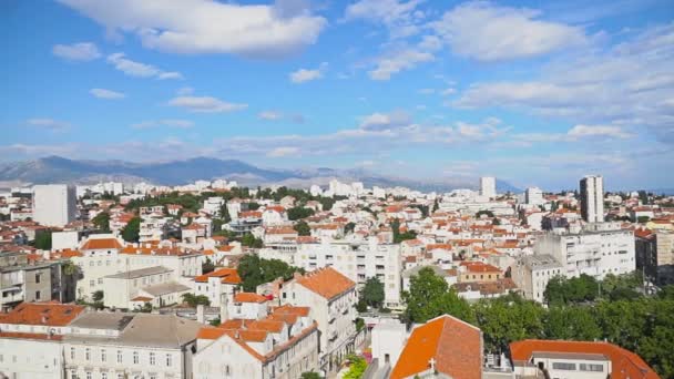 Split Hırvatistan Eski Şehir Panoramik Görünüm — Stok video