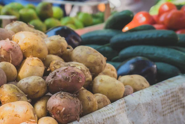 Puesto Mercado Con Verduras Calle —  Fotos de Stock