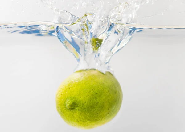 Fresh Lime Falling Water Suitable Advertisement Royalty Free Stock Images