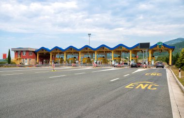 Hırvatistan bir geçiş ücreti toplama alanı. Ödeme alanı.