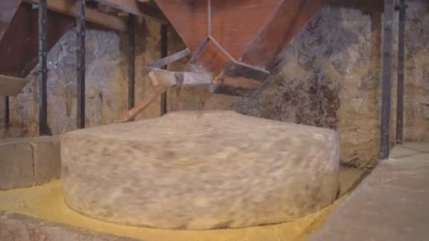 Water Operated Mill Stone Corn Flour — Stock Video