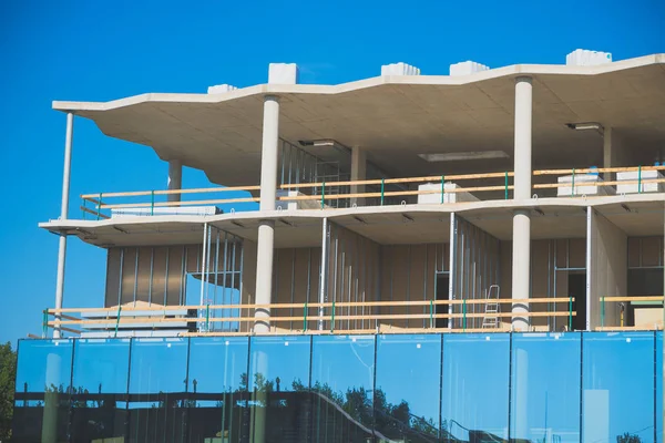 Fasade Nytt Moderne Leilighetsbygg Bygging – stockfoto