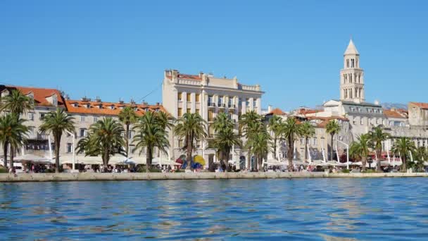 Hermosa Vista Del Casco Antiguo Split Croacia — Vídeo de stock