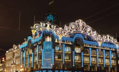 Şarkıcı ev ya da ev kitaplar, Saint-Petersburg Noel zamanda.