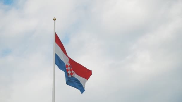 Nationale Vlag Van Kroatië Plaats Voor Tekst — Stockvideo