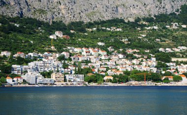 Omis şehir manzaralı Hırvatistan mountain yakınındaki.